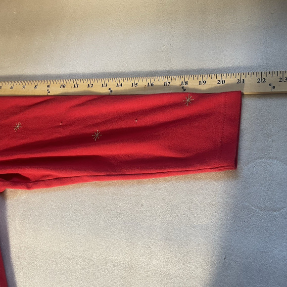 Mercer Street Studio Shirt Women Extra Large Red Christmas Cats Applique Holiday - Picture 9 of 13